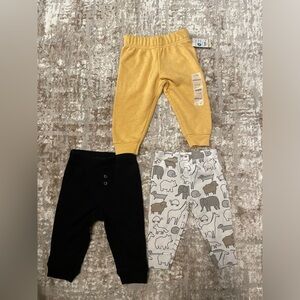 Garanimals Yellow, Black, and Gray Kids Joggers Set size 6/9 months